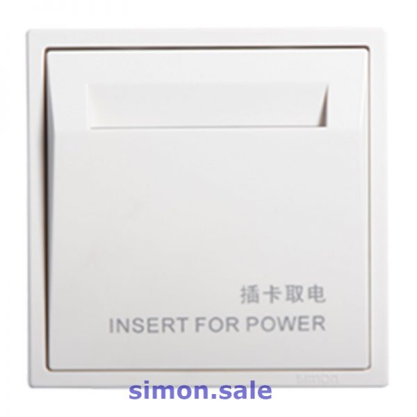 thiết bị điện Simon công tắc thẻ từ Simon i7 mặt vuông màu trắng 70E601