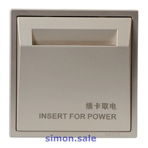 thiết bị điện Simon công tắc thẻ từ Simon i7 màu champagne mặt vuông 70E601-46-1